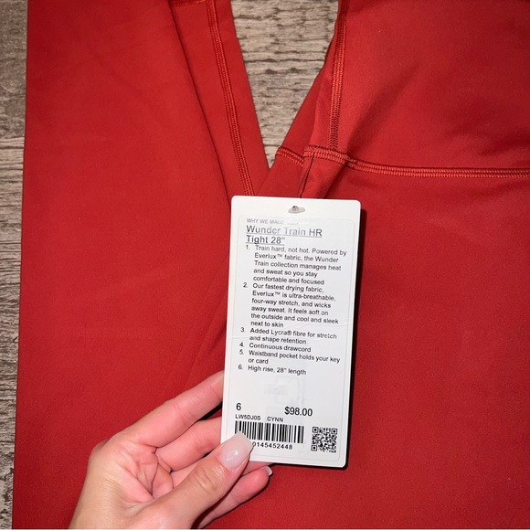 NWT Lululemon Wunder Train 28” cayenne CYNN - Picture 2 of 5